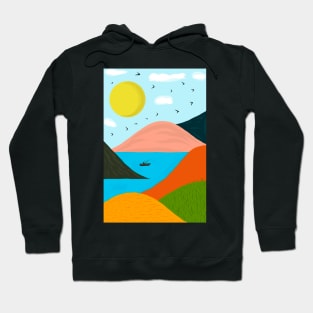 Fishing sea and mountains Hoodie